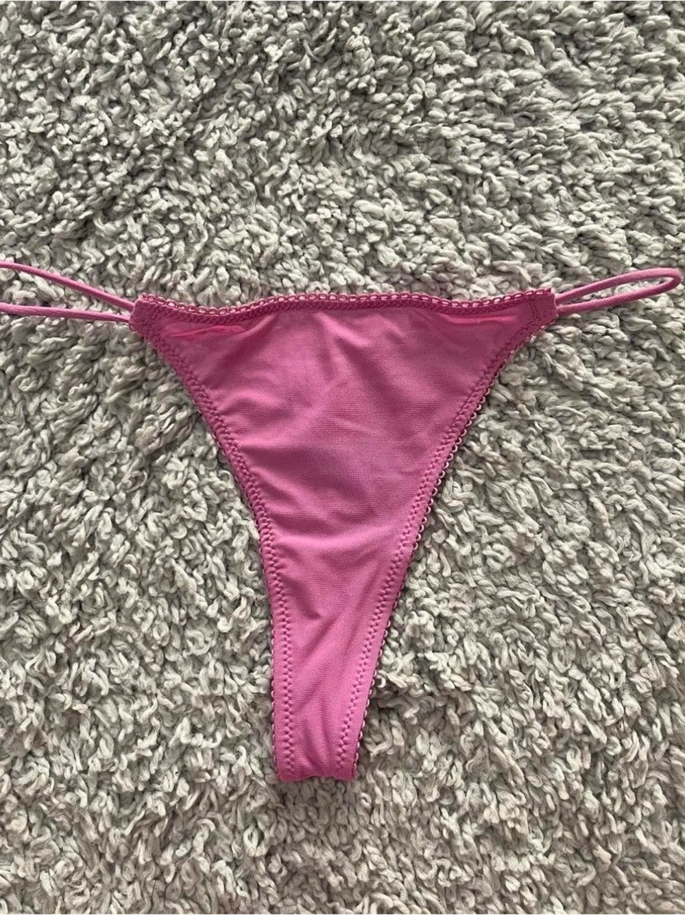 Pink/Purple Out From Under Lace Trim Thong